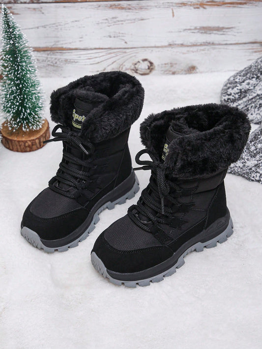 Kids Snow Boots For Boys Girls Black