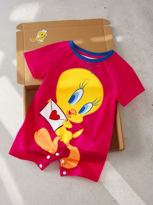 Cute Baby Girl Comfortable Round Neck Short Sleeve Romper