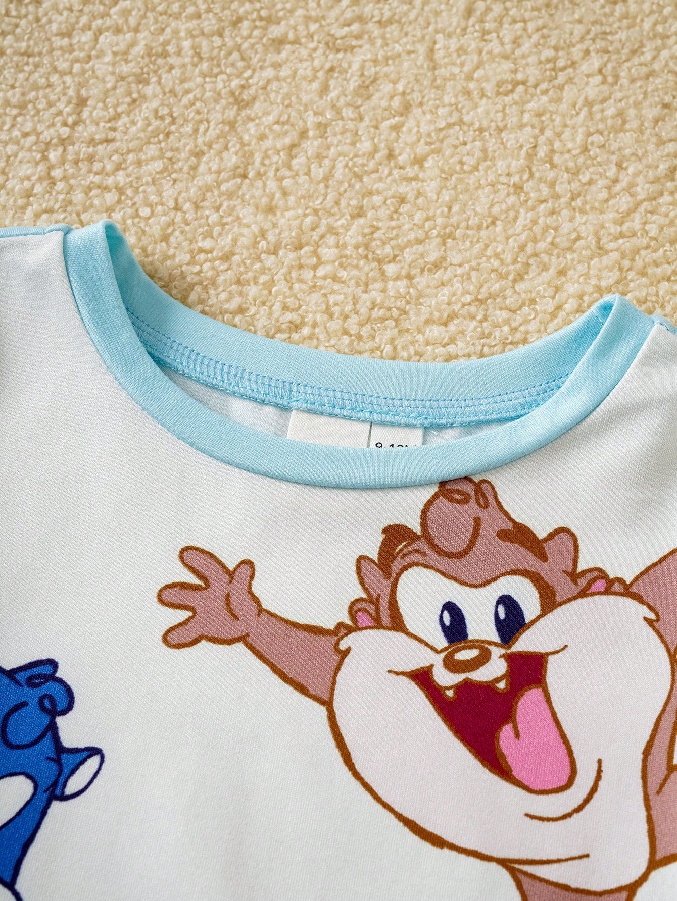 Baby Boy Round Neck Contrast Color T-Shirt And Shorts Pajama Set