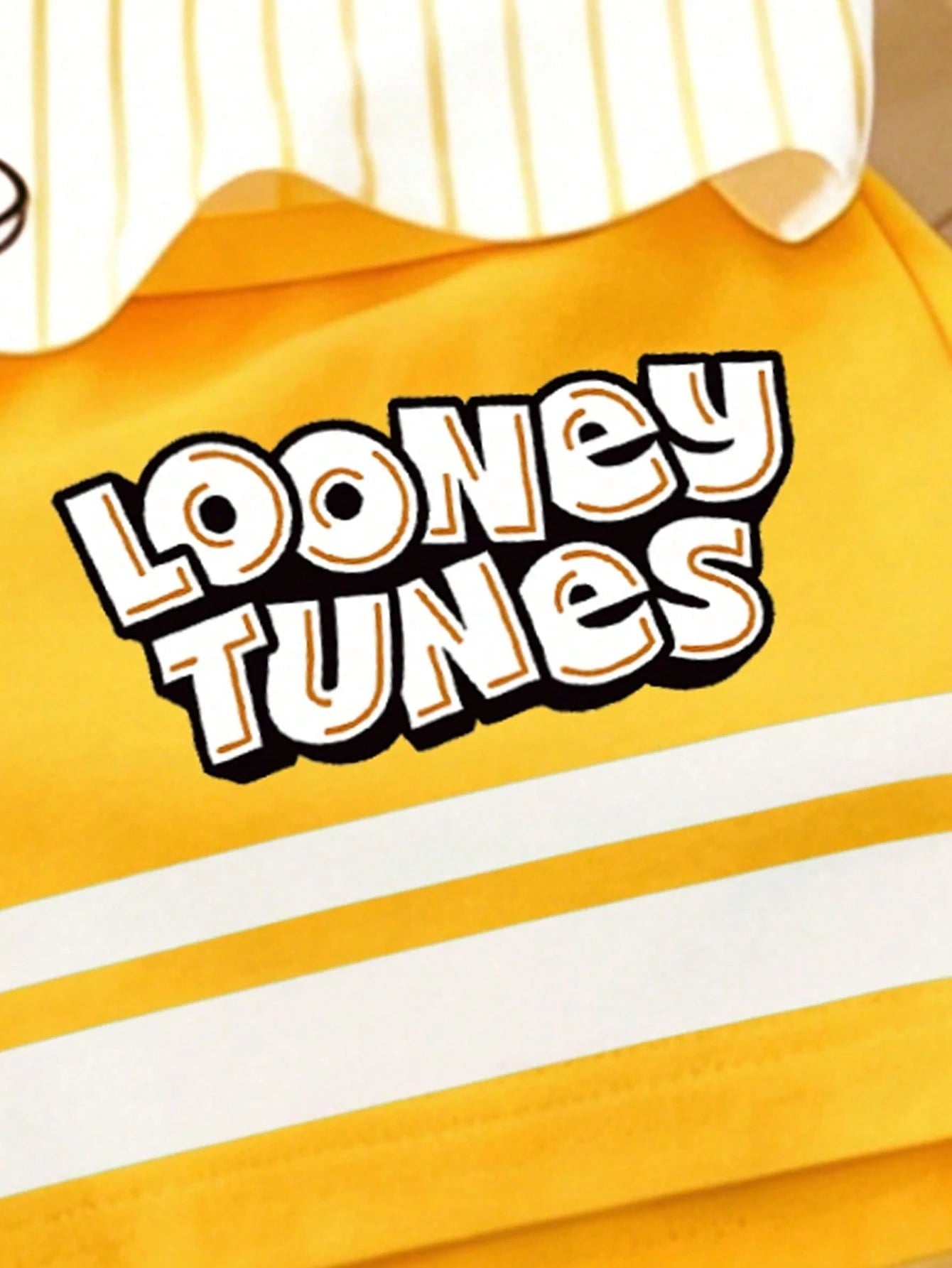 Cartoon Striped Print Short Sleeve T-Shirt And Shorts Set