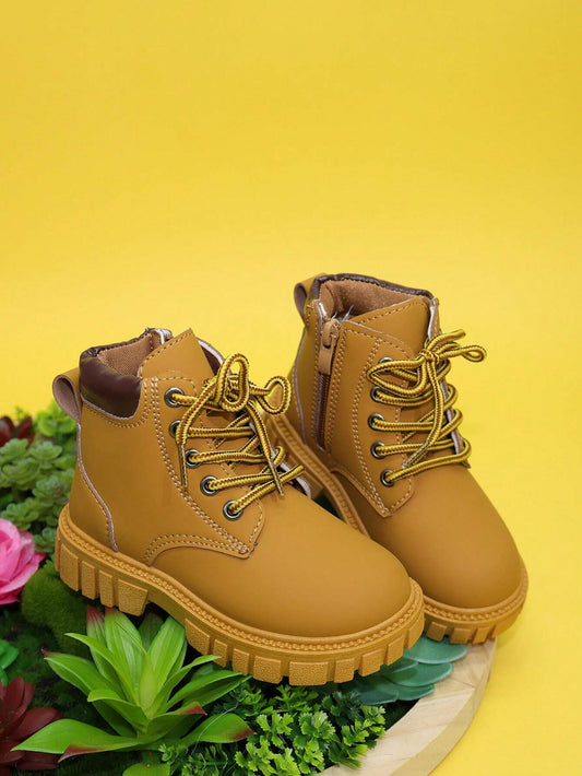 Casual High-Top Boots Brown