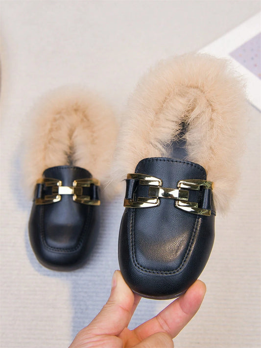 Fashionable Furry Toddler Shoes EUR29 Black