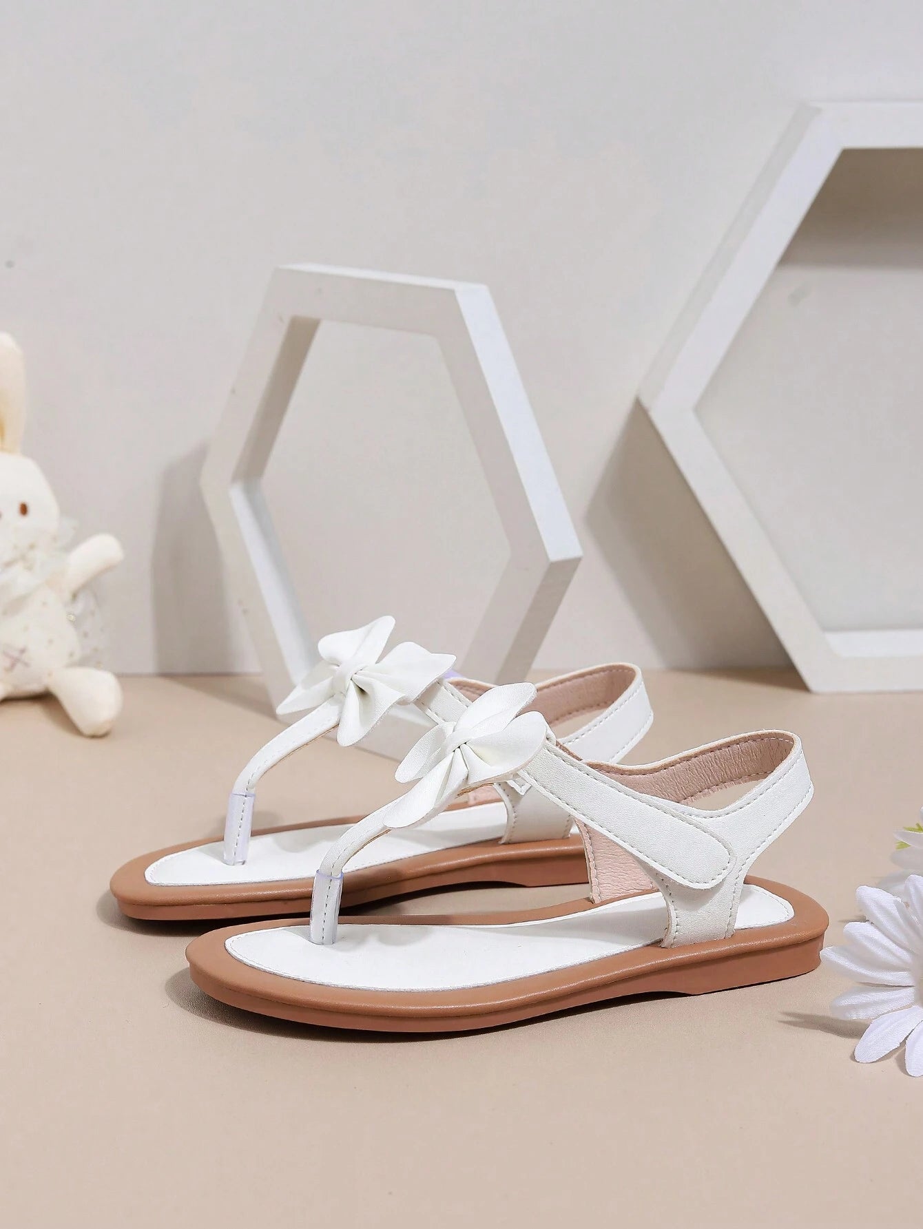 Bowknot Girls' Princess Flat Sandals For Daily Wear