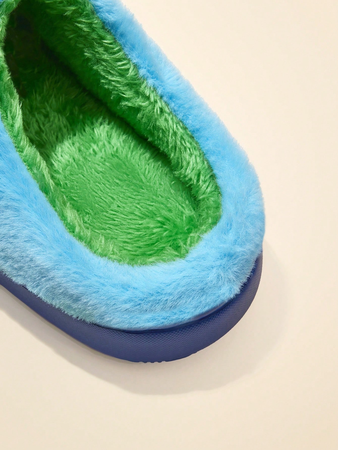 Embroidery Cartoon Boys Blue Children's Non-Slip Indoor Slippers
