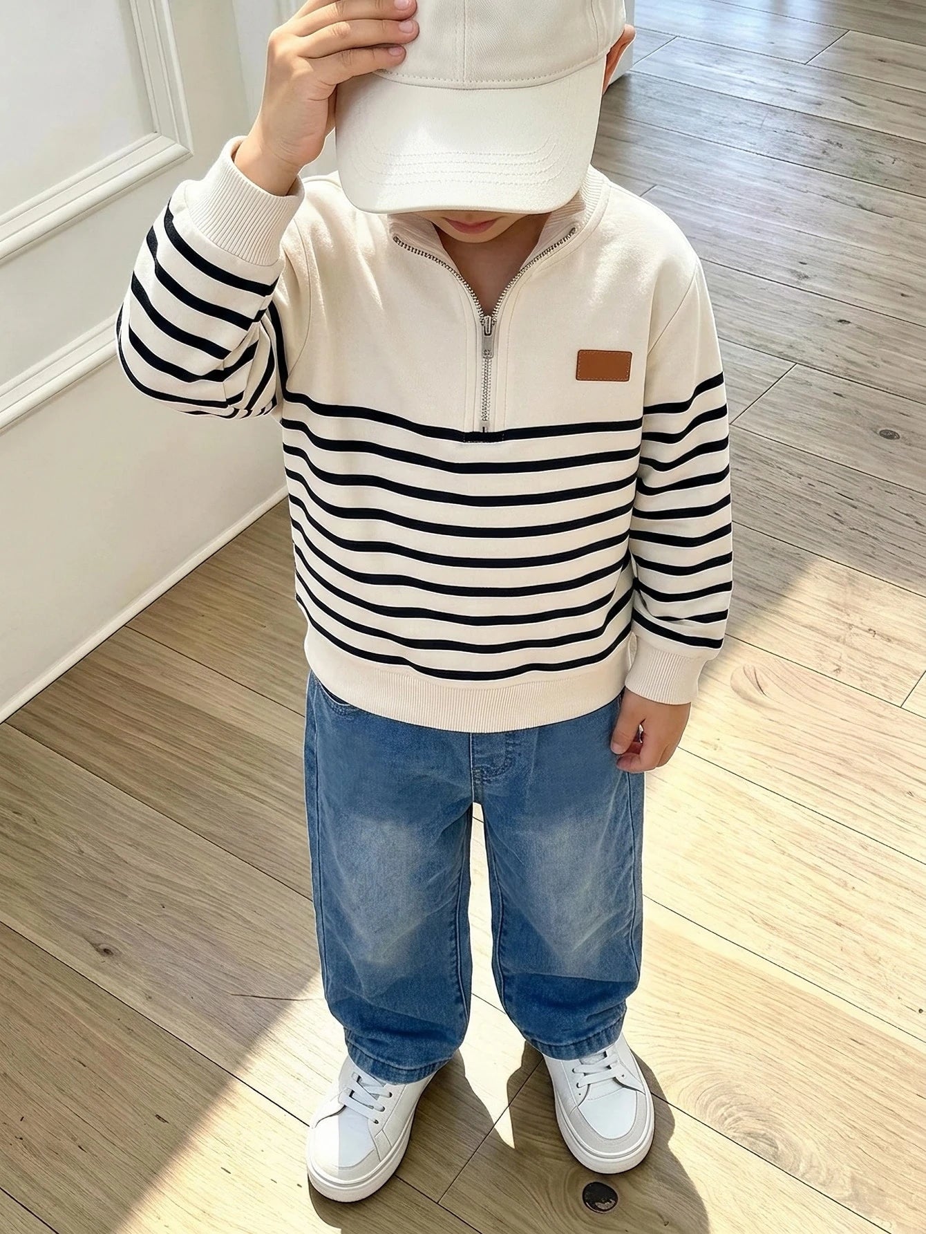 Playful Pals 2pcs Toddler Boy Sweatshirt + Denim Pants