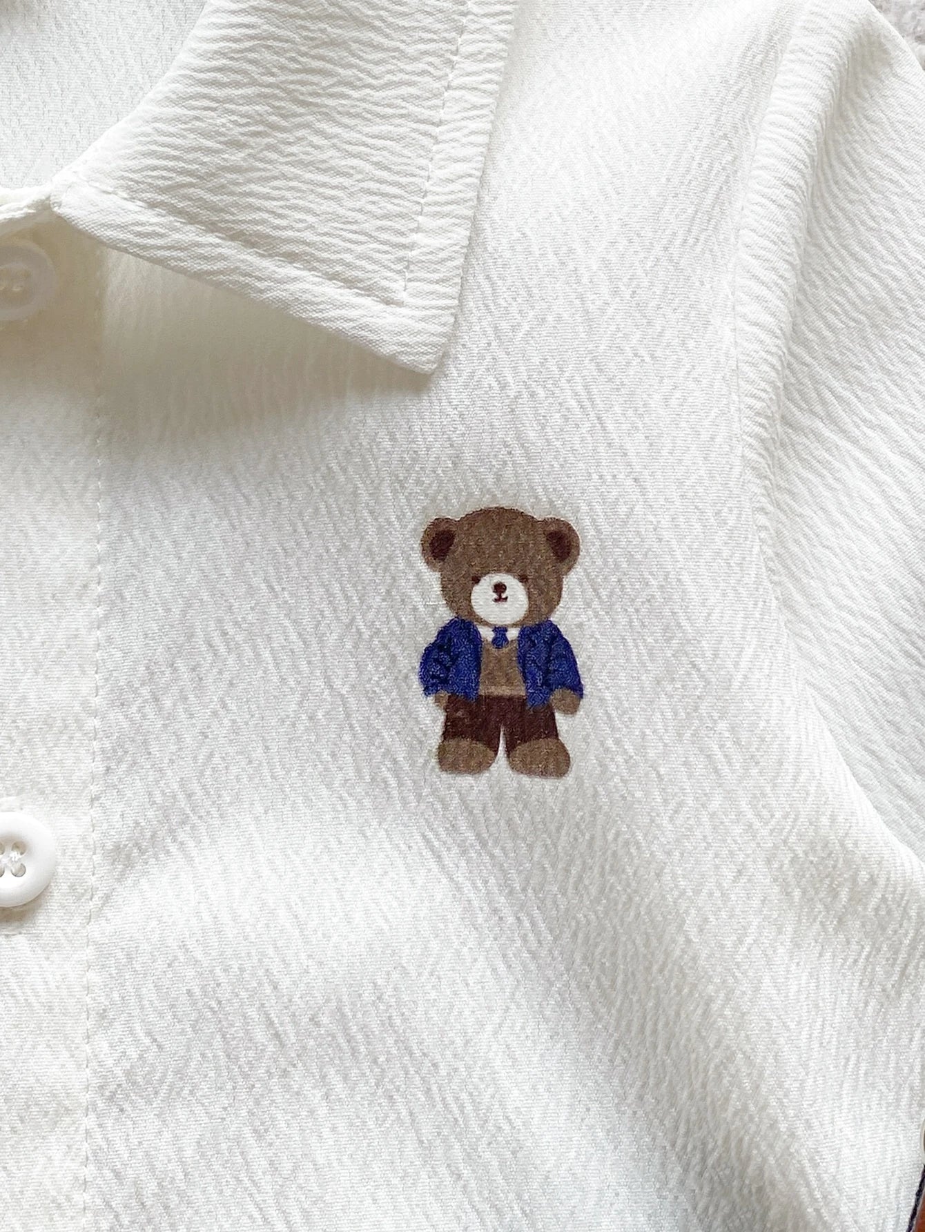 Baby Boy Embroidered Button Romper With Plaid Suspenders Pants