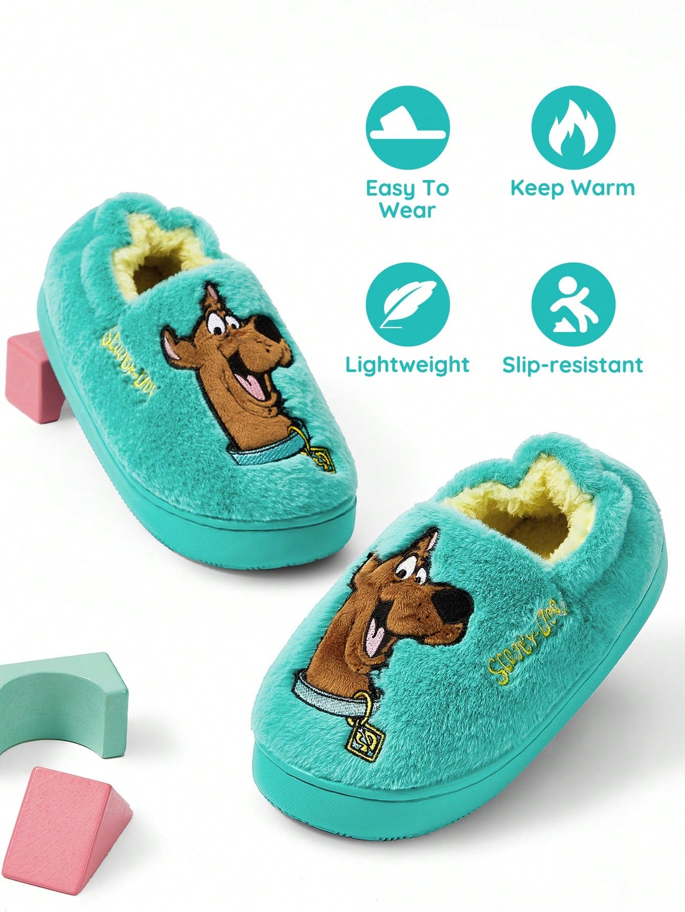 Green Children's Non-Slip Indoor Slippers Toddlers & Kids