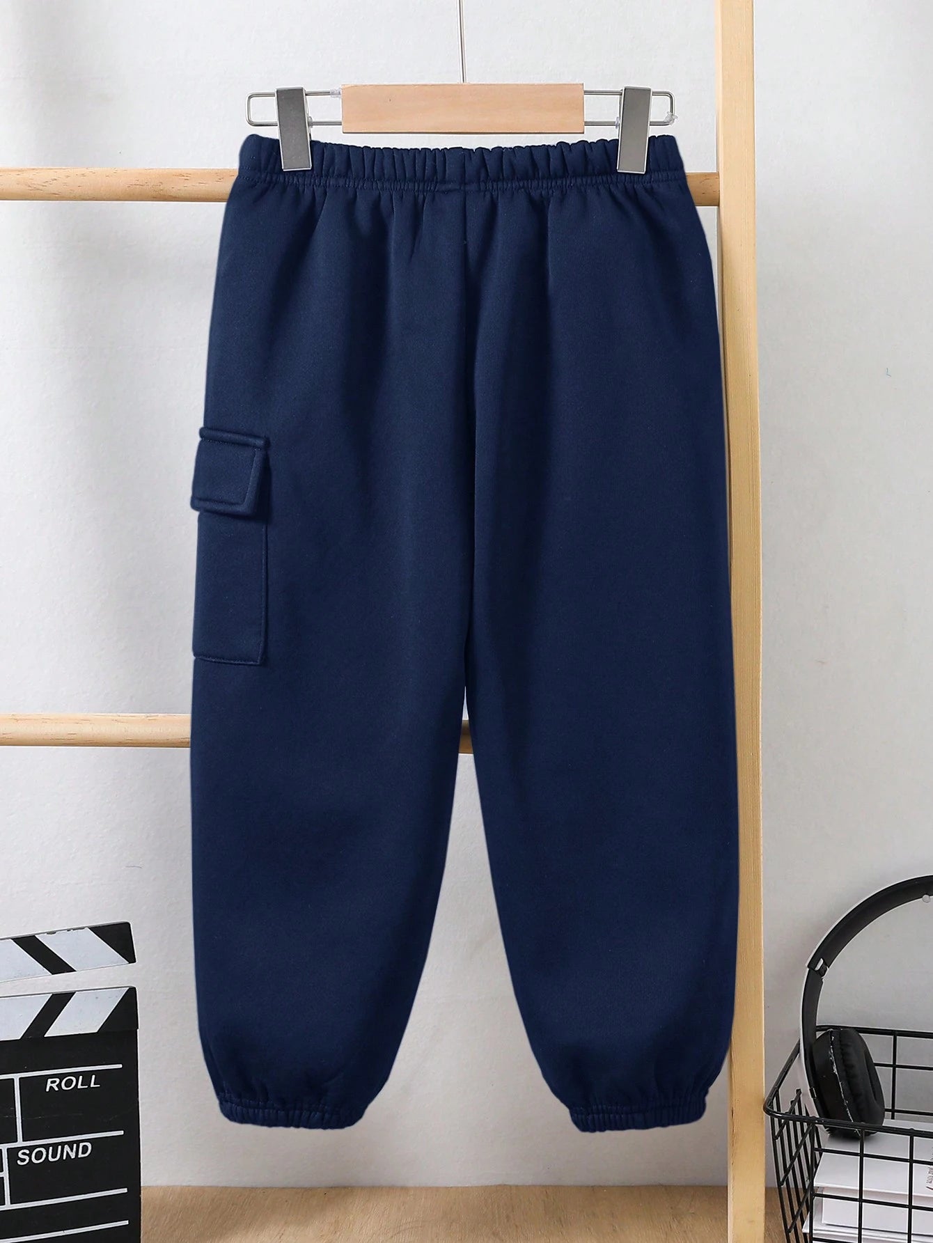 1Pc Young Boy Thickened Thermal Lined Casual Sweatpants