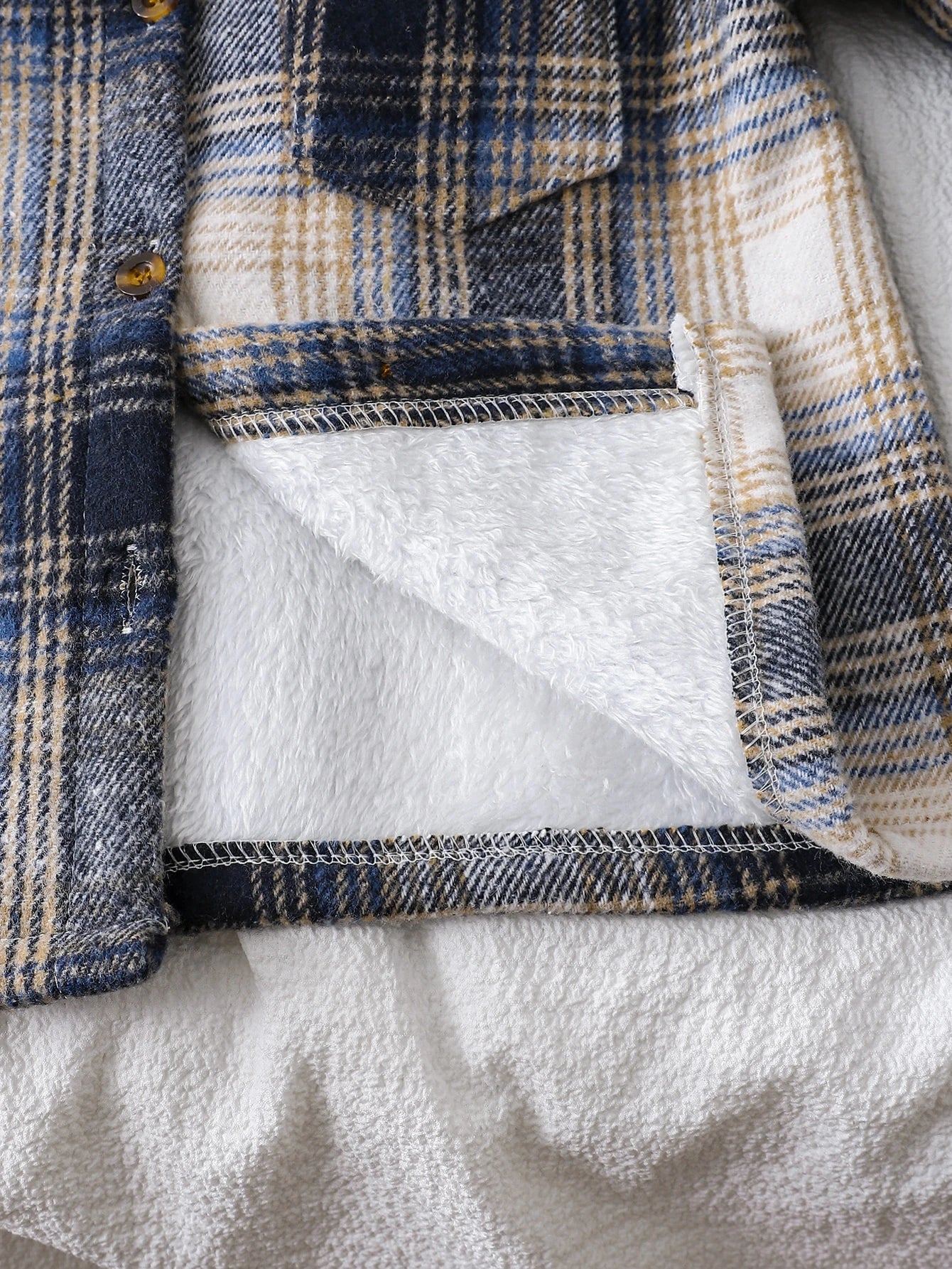 Thermal Lined Thick Knit Jacquard Wool Fabric Long Sleeve Jacket