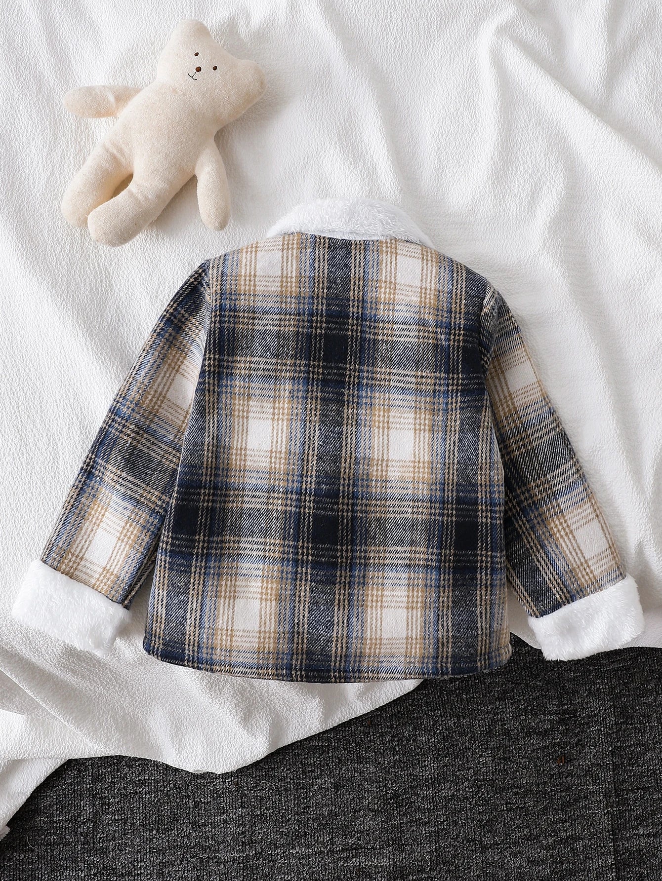 Thermal Lined Thick Knit Jacquard Wool Fabric Long Sleeve Jacket