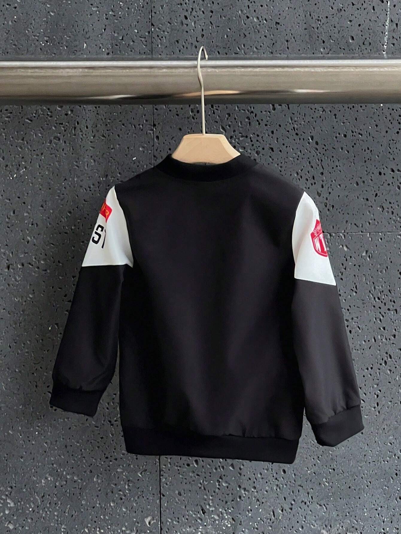 1pc Young Boy Casual Racing Print Fashion Jacket