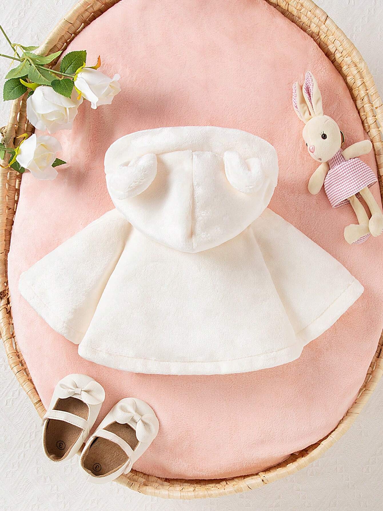 Baby Girl Plush Hooded Cape, Cute, Comfortable