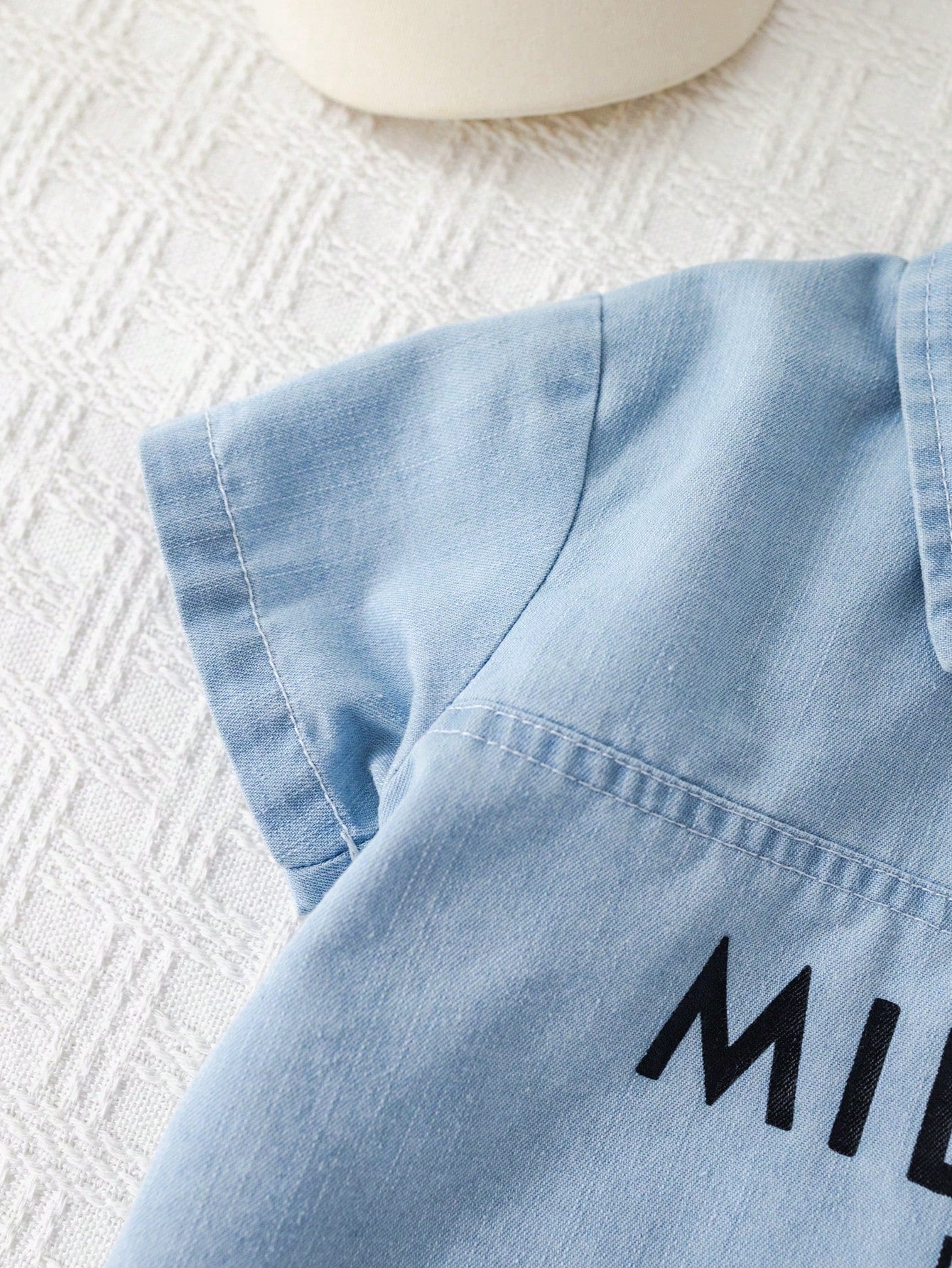 Baby Boy Blue Denim Shirt And Denim Shorts Set