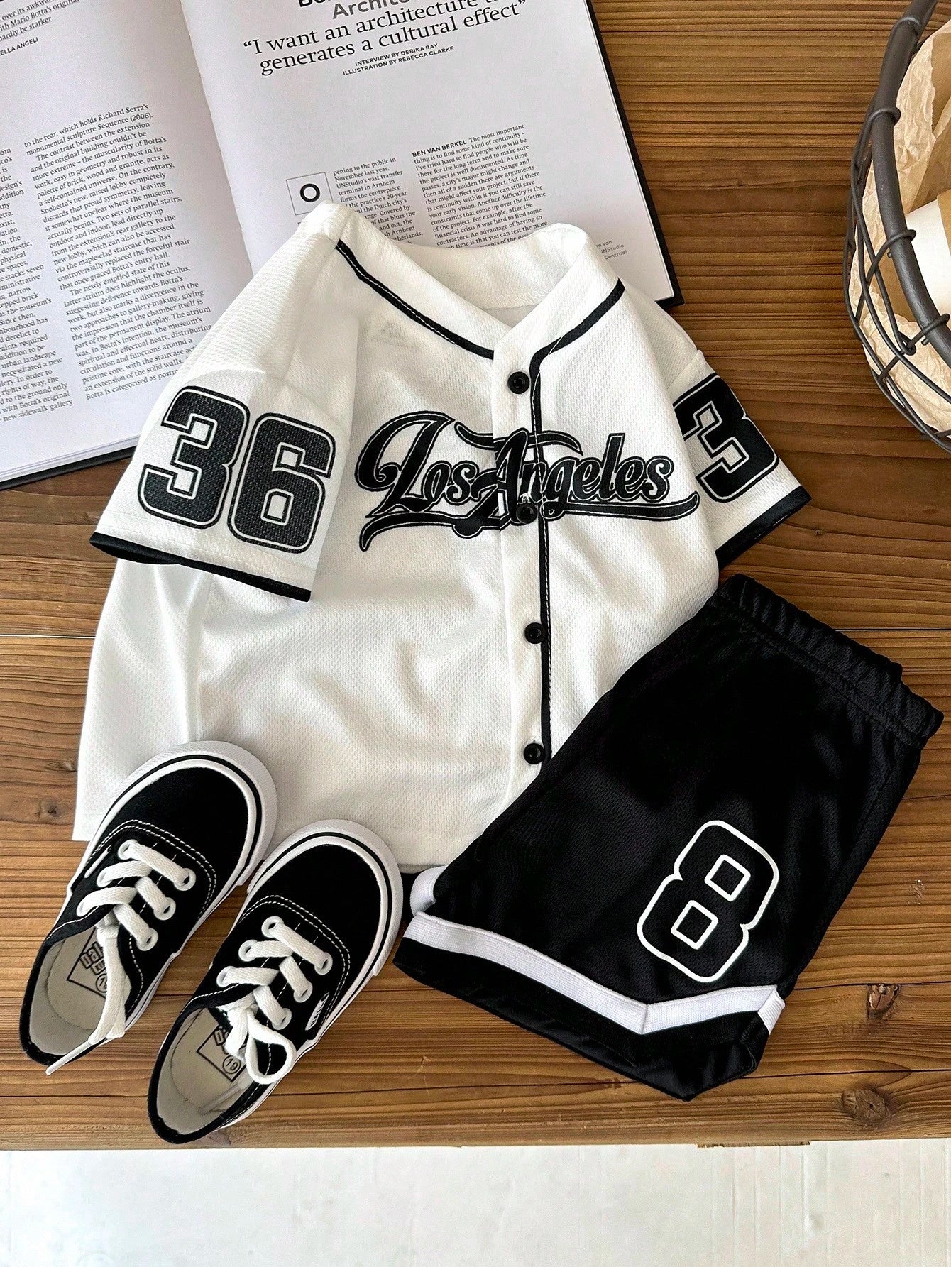 2pcs Baby Boys/Girls Letter Print Short Sleeve Top And Shorts Set