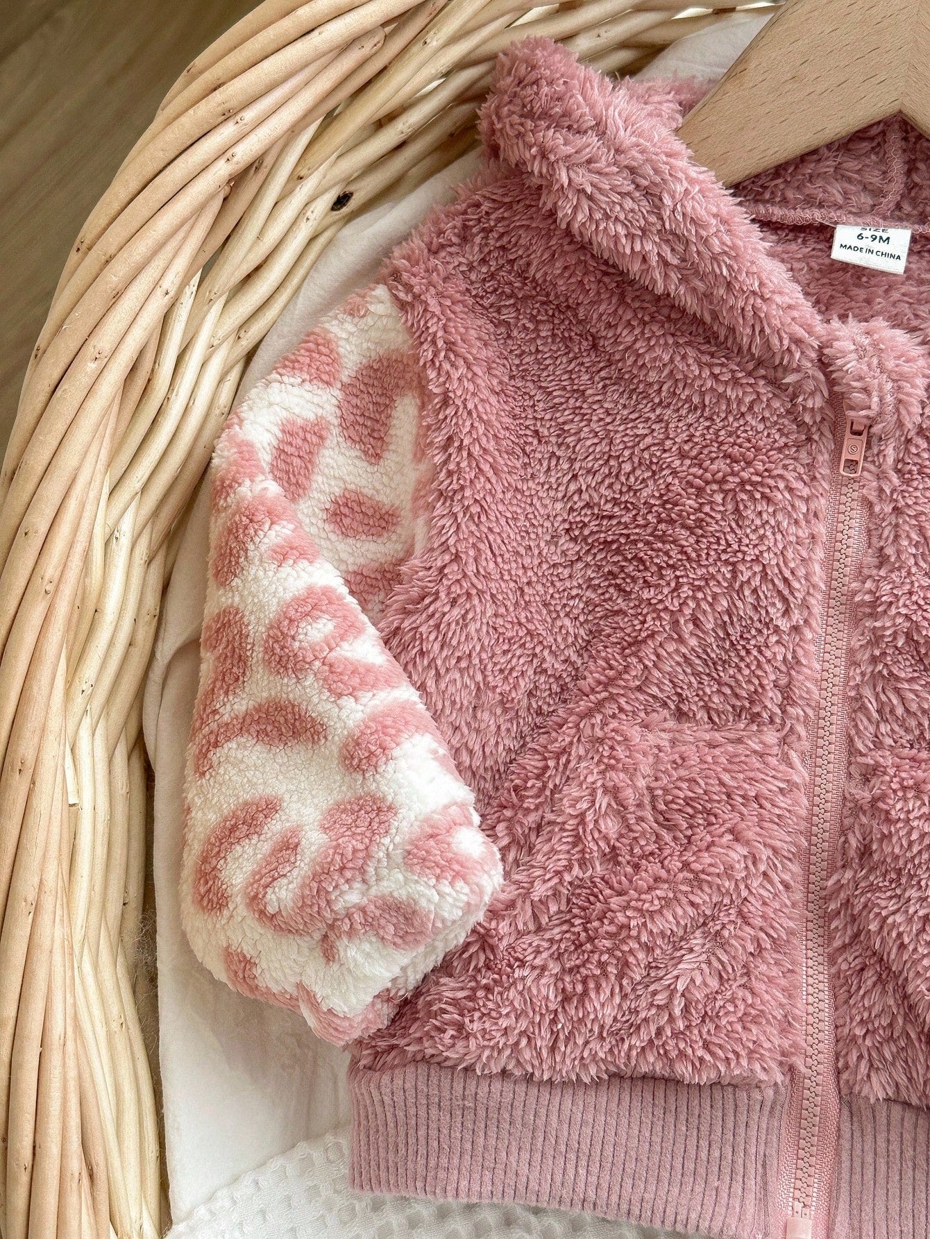 2pcs Baby Girls' Fleece Hooded Jacket And Pants Set