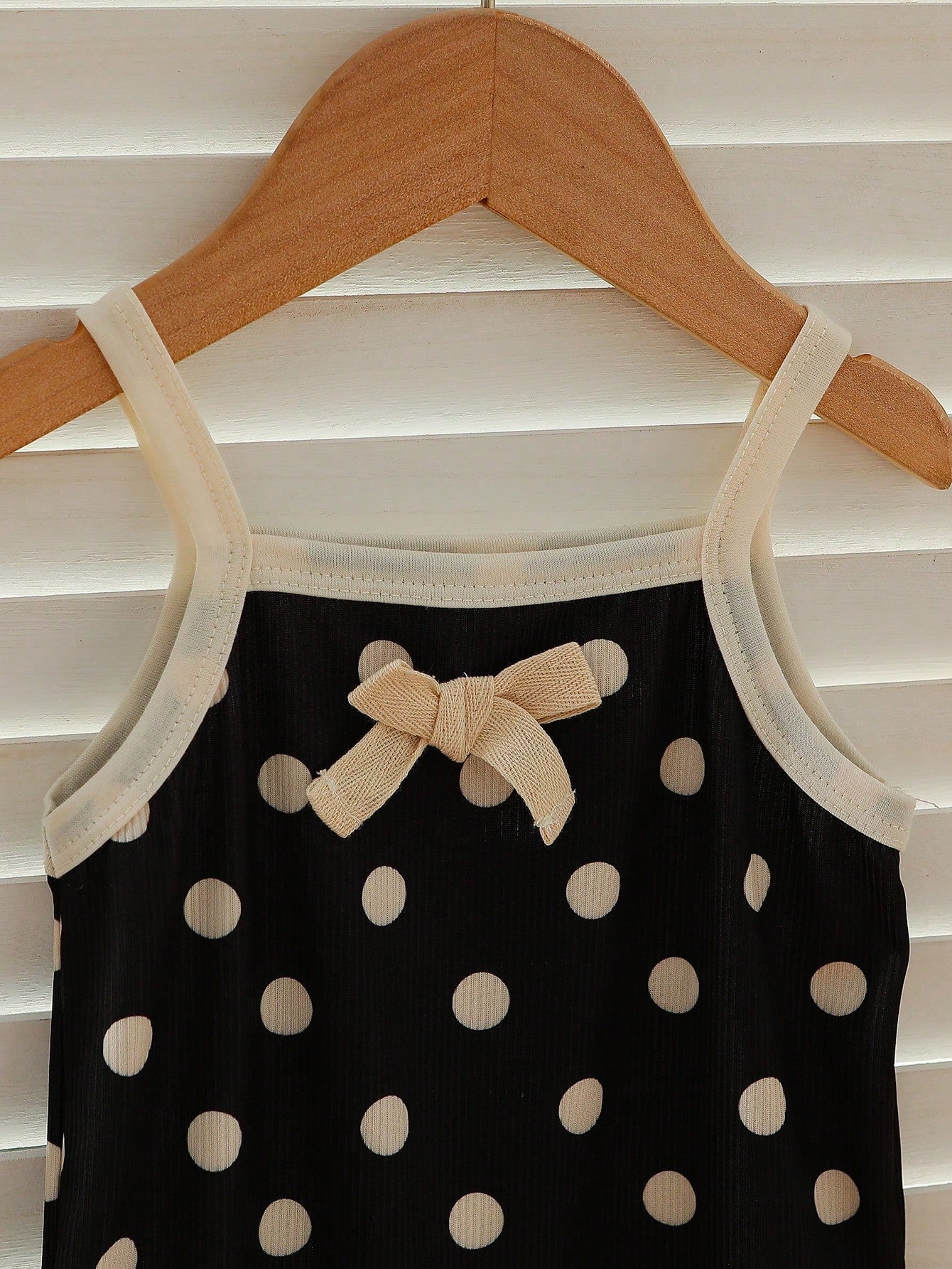 2pcs/Pack Baby Girls' Cute Polka Dot Strap Bodysuit