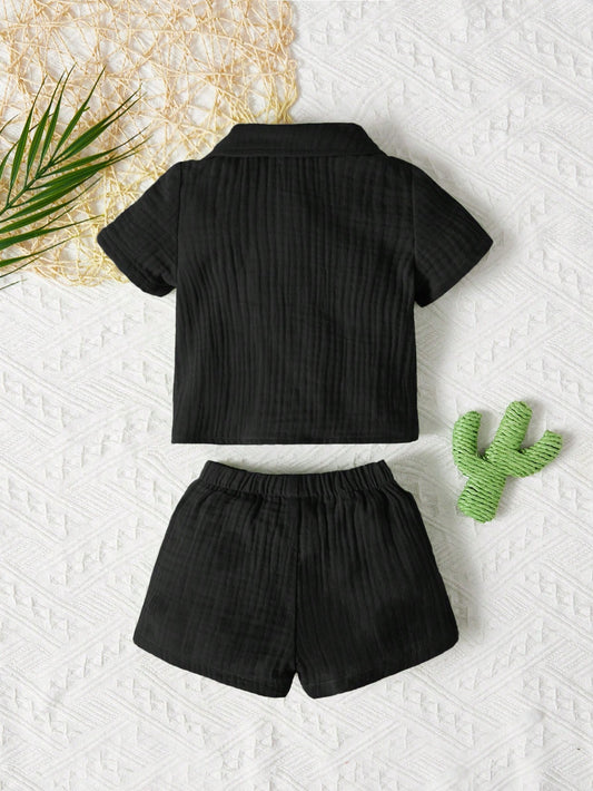 2pcs/Set Newborn Baby Boy Shirt And Shorts Set