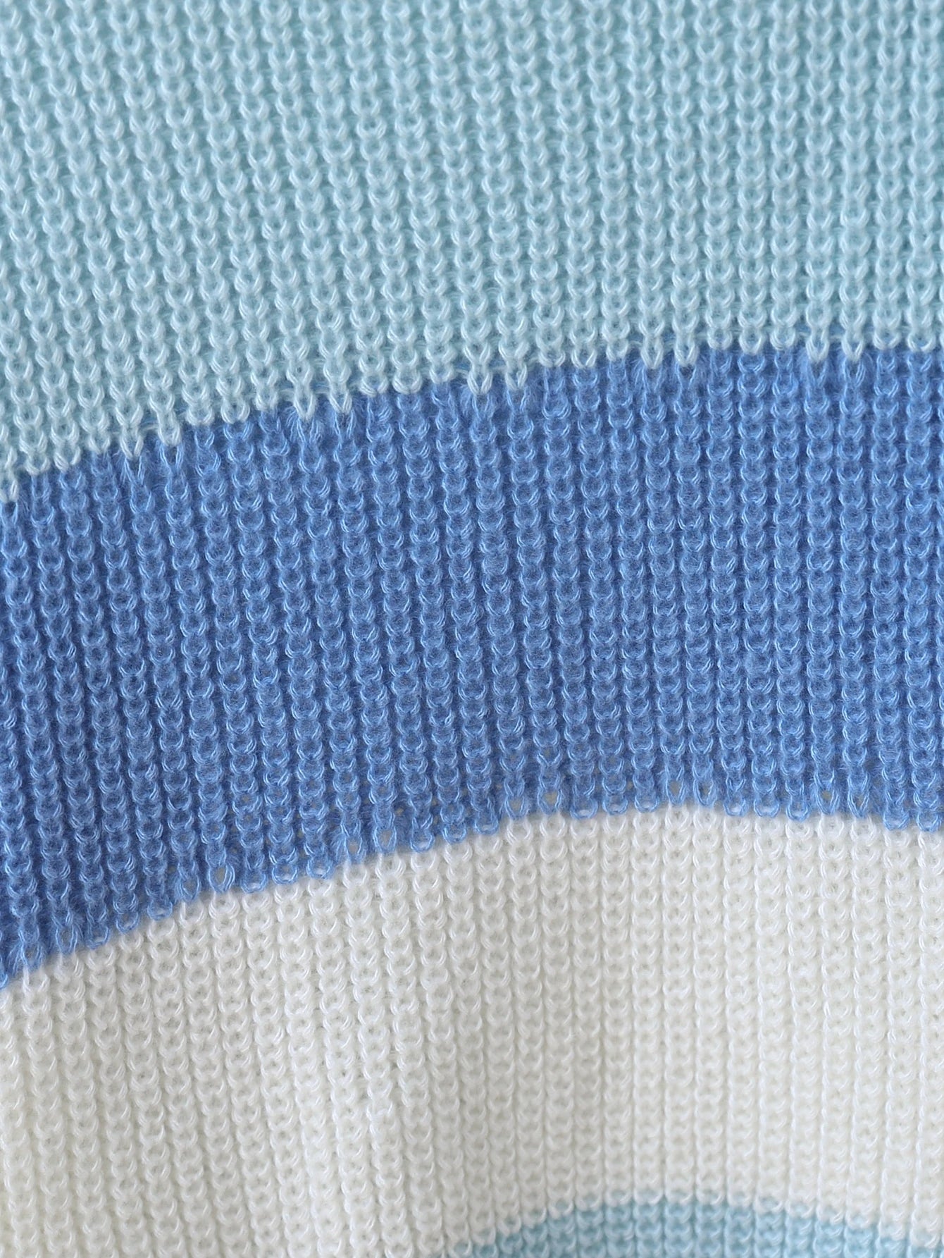 Patchwork Dropped Shoulder Sweater With Light Blue Leg Knit Pants