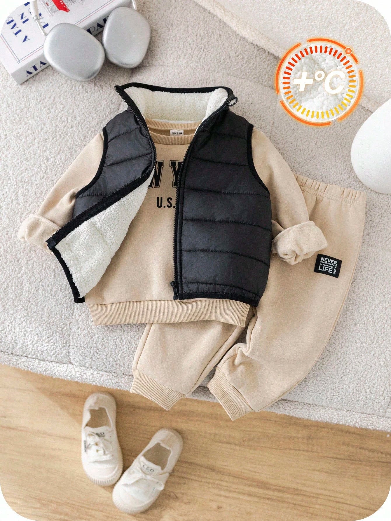 Baby Boys Outerwear Set With Round Neck And Regular Sleeves Multicolor 2