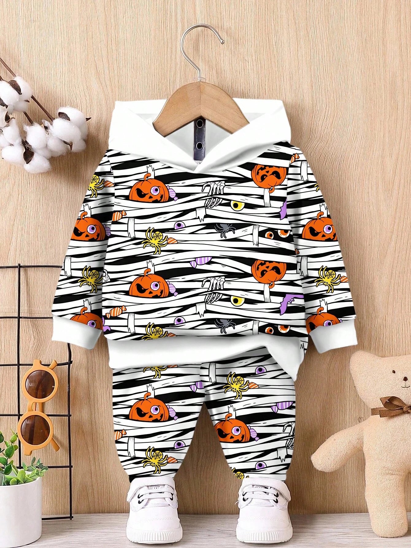 Baby Boy Casual Loose Comfortable Soft Knitted Hoodie And Sweatpants