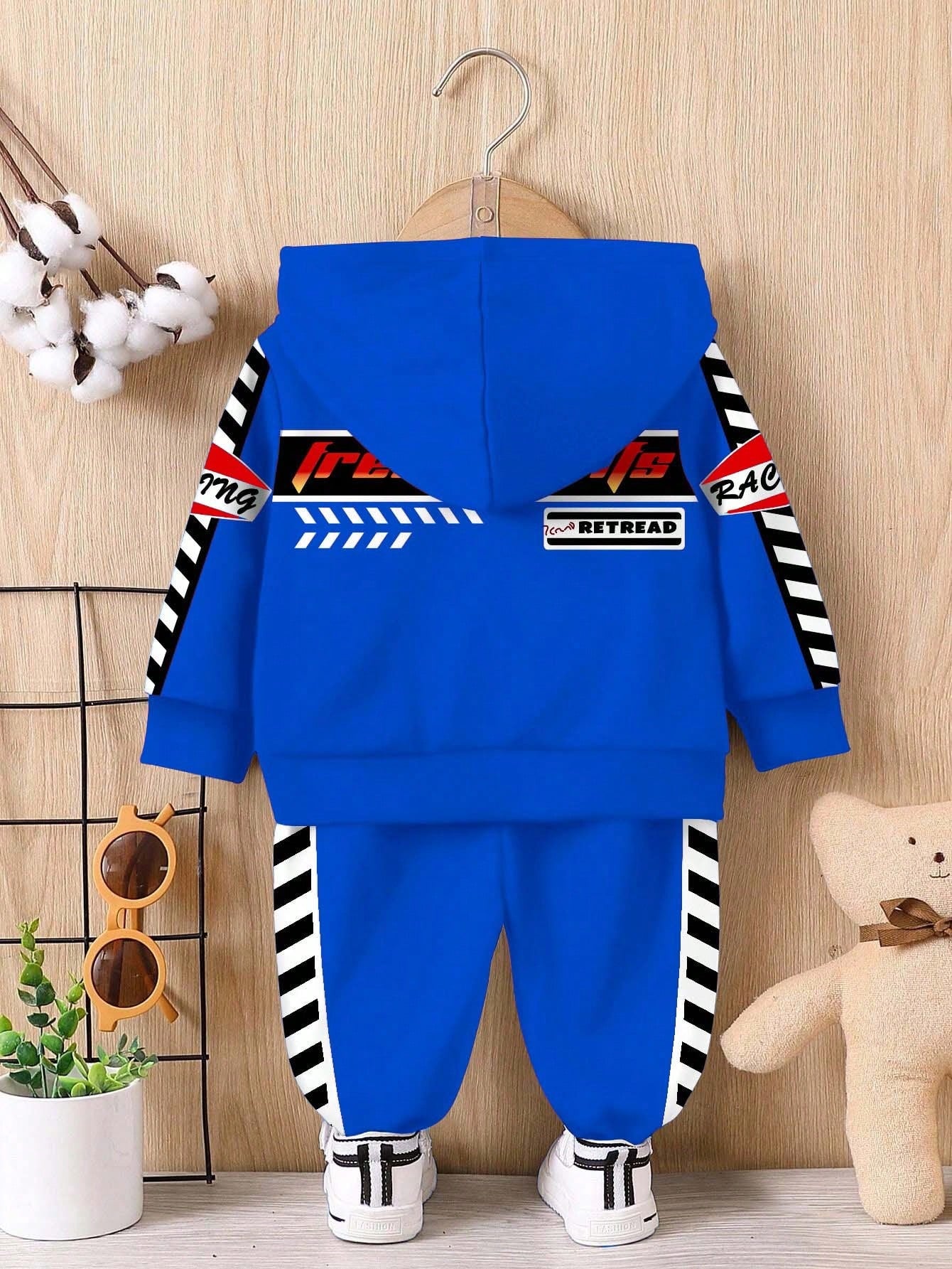 Baby Boy Casual Loose Comfortable Soft Knitted Hoodie And Sweatpants