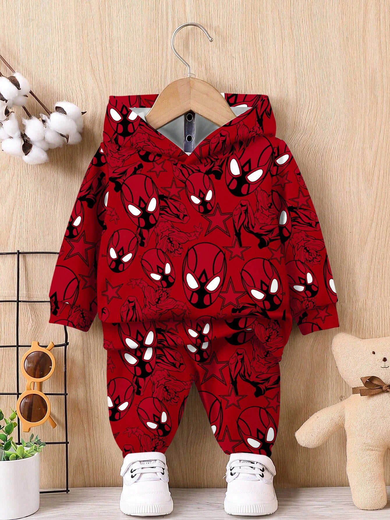 Baby Boy Casual Loose Comfortable Soft Knitted Hoodie And Sweatpants