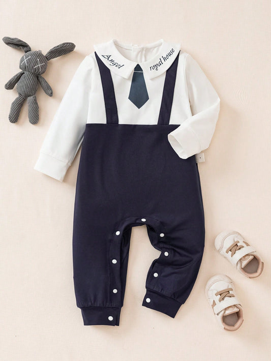 Baby Boy Stylish 1st Birthday Long Sleeve Jumpsuit