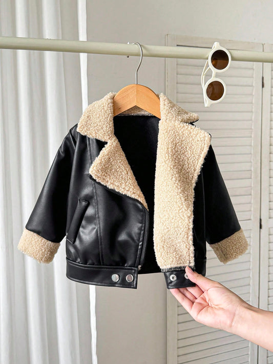 SHEIN Baby Boys Casual Versatile Thermal Lined Jacket