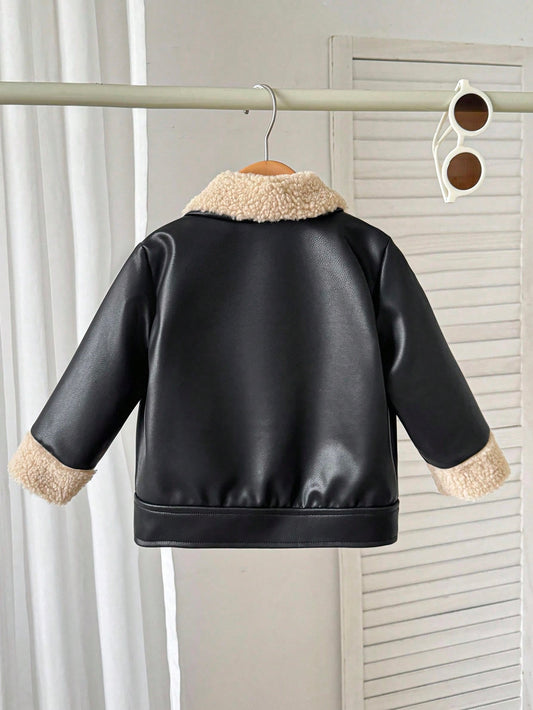 SHEIN Baby Boys Casual Versatile Thermal Lined Jacket