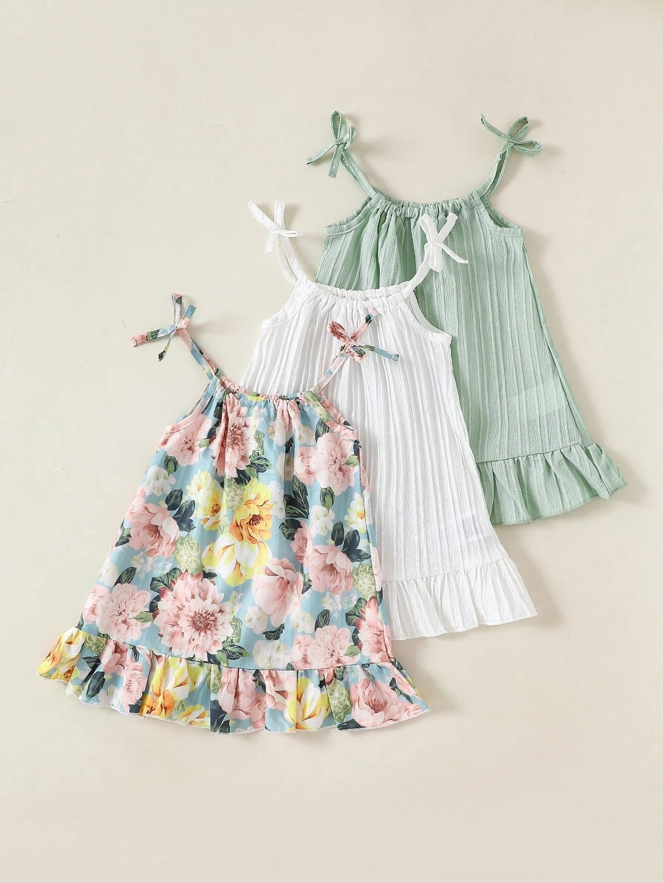 Baby Girls' Casual Floral & Tropical Print Knit Camisole Dress