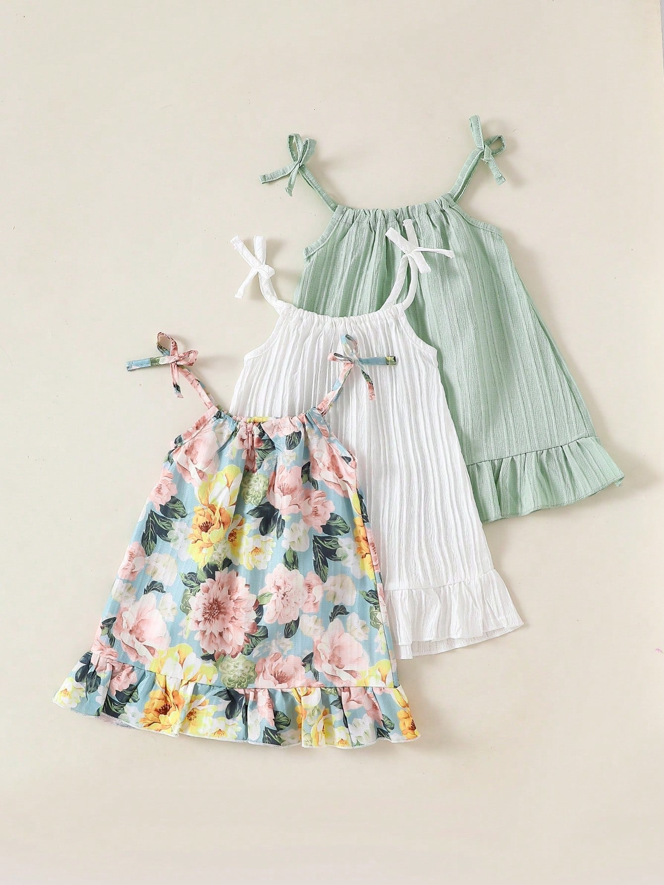 Baby Girls' Casual Floral & Tropical Print Knit Camisole Dress