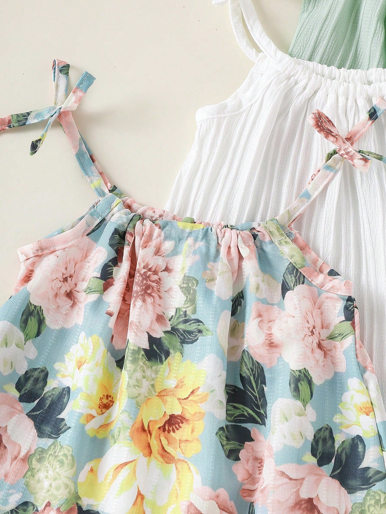 Baby Girls' Casual Floral & Tropical Print Knit Camisole Dress