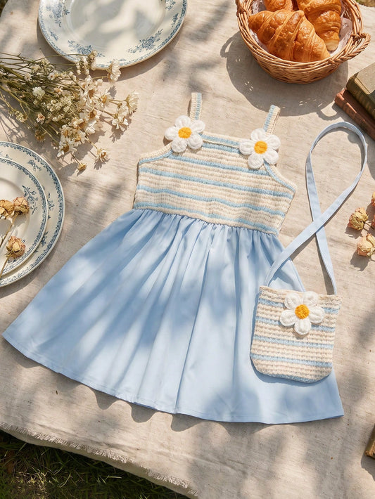 Spaghetti Strap Dress With Matching Mini Crossbody Bag