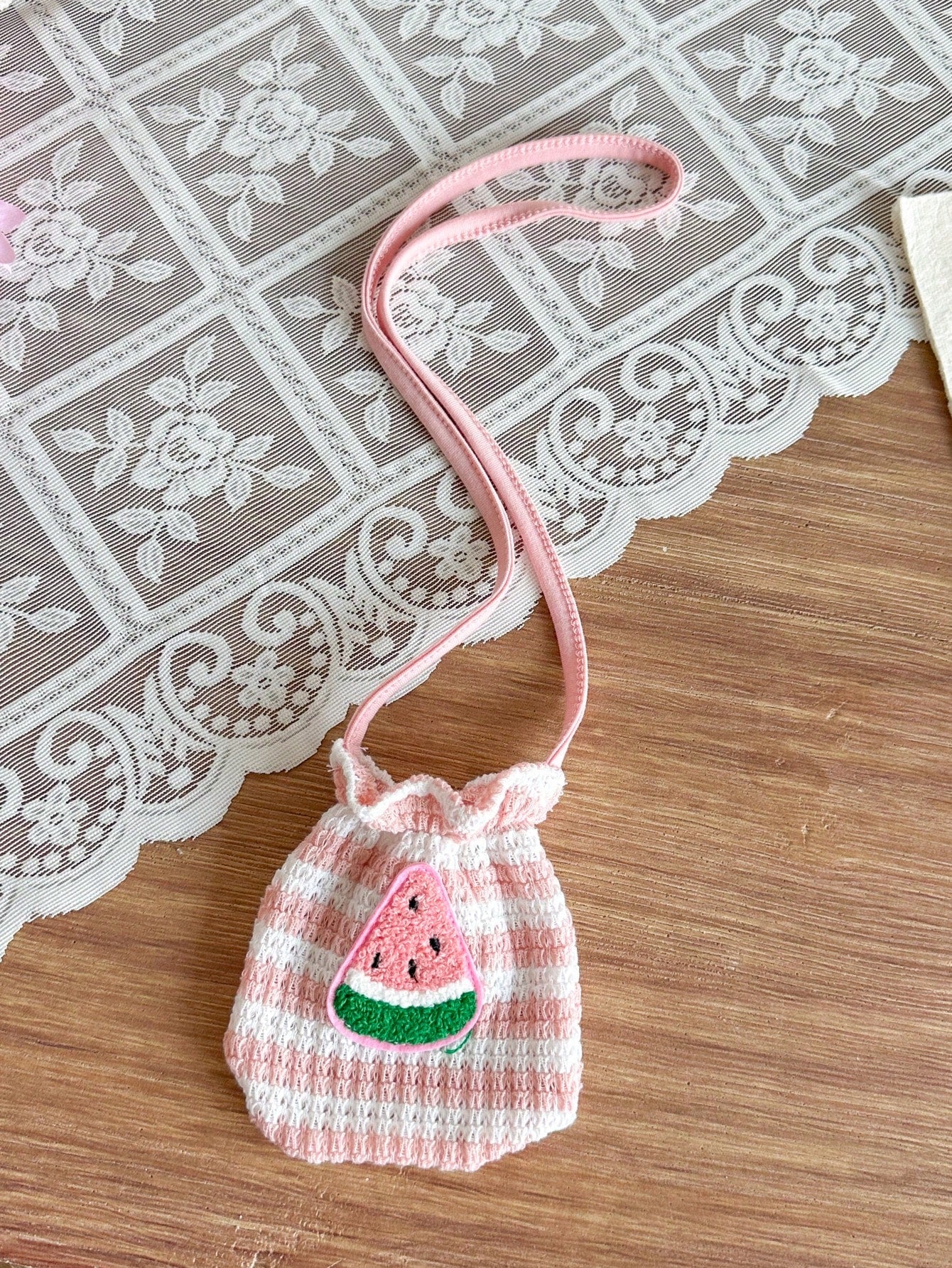Orange & White Sweet Fresh Floral Decor Strap Dress With Matching Small Crossbody Bag