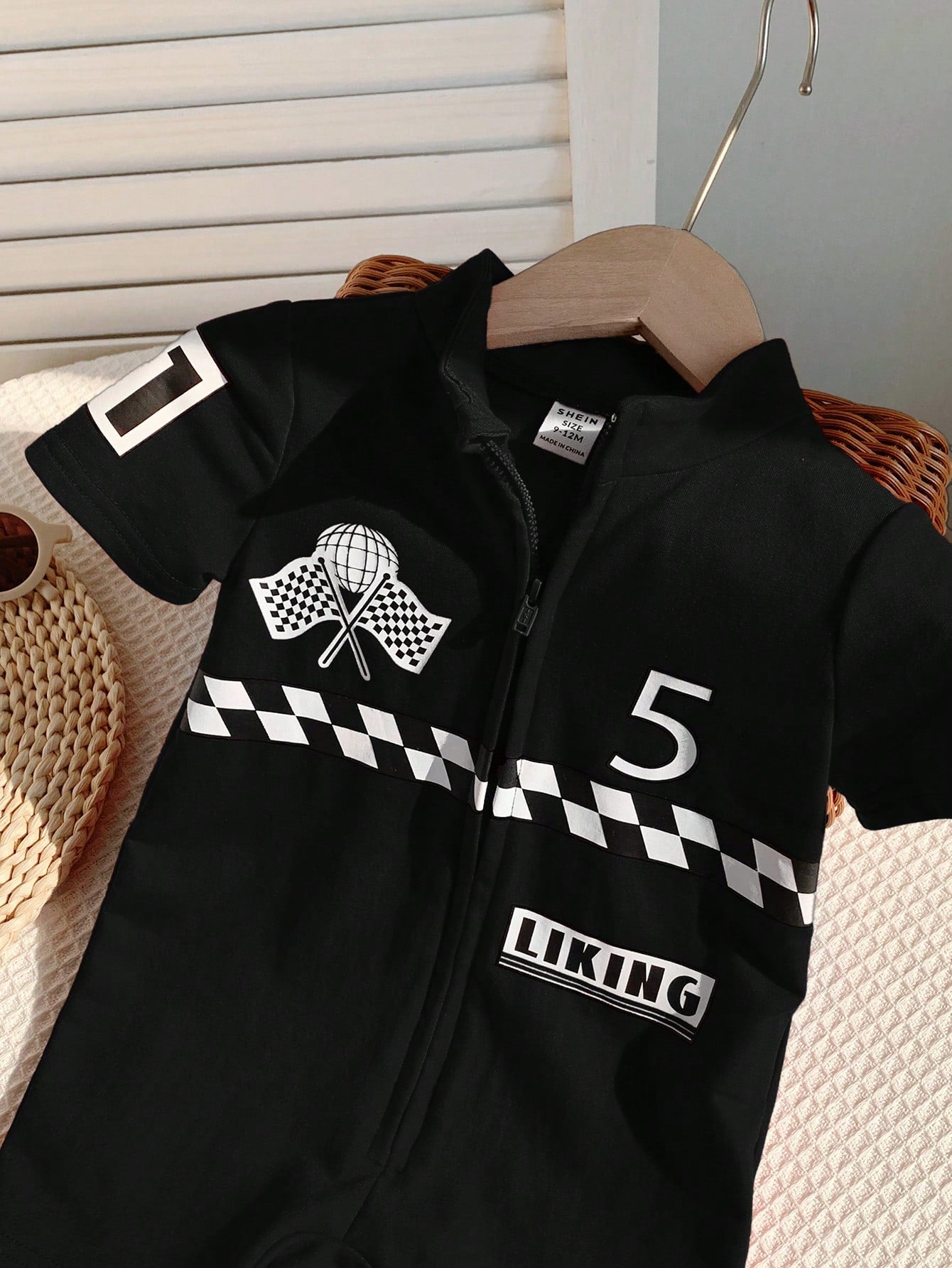 Baby Infant Soft Knitted Letter Pattern Short Sleeve Romper With Shorts
