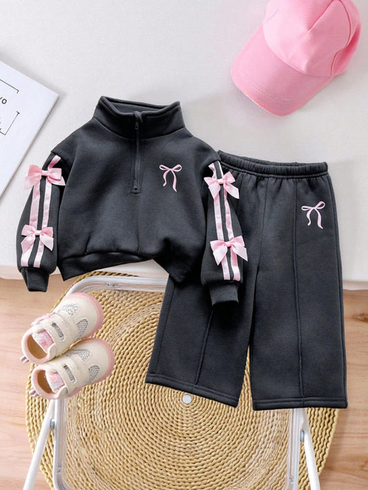 2pcs Baby Girl Outfit Grey 2