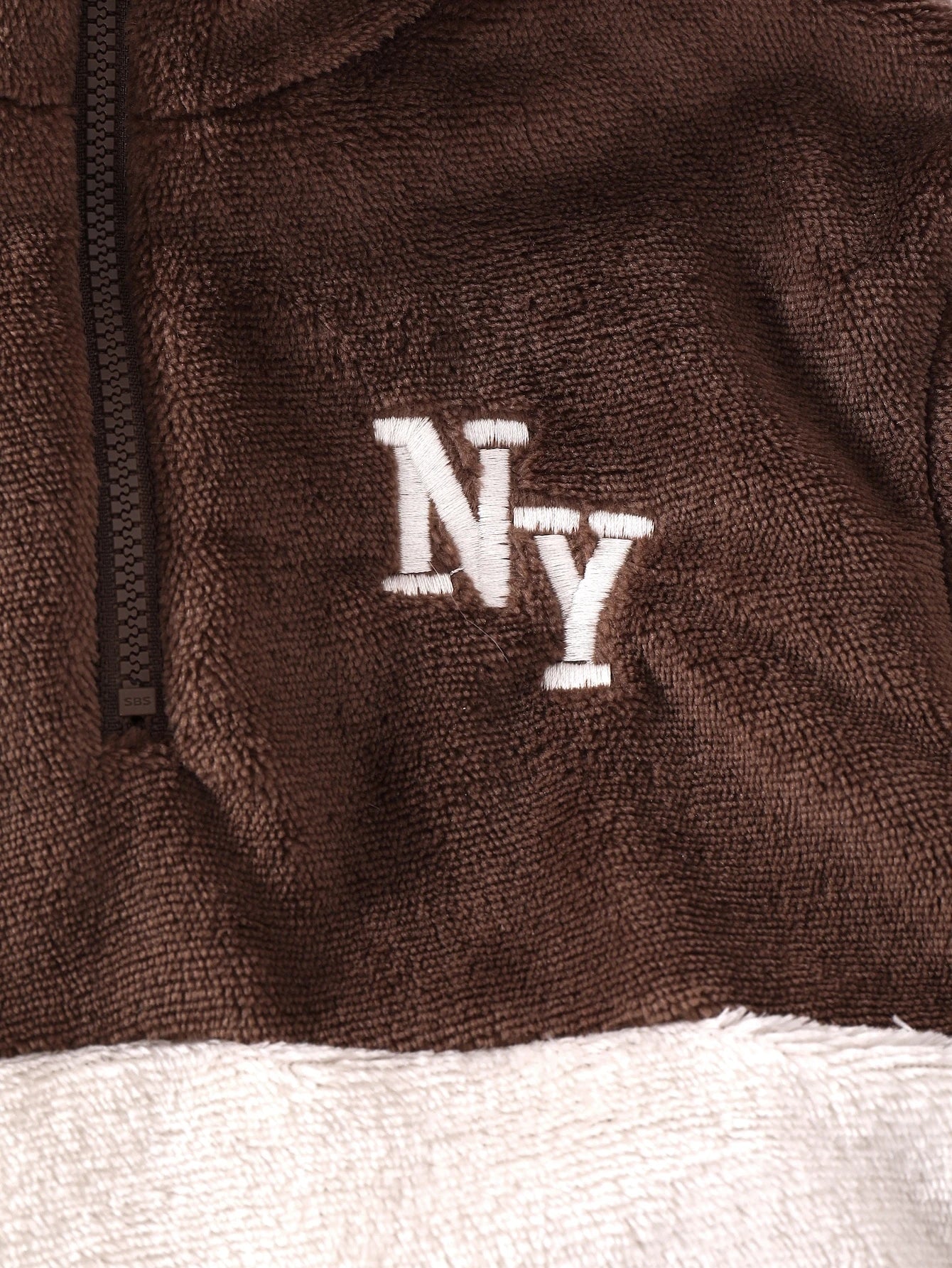Half-Zip Stand Collar Colorblock NY Embroidered Sweatshirt And Cuffed Long Pants