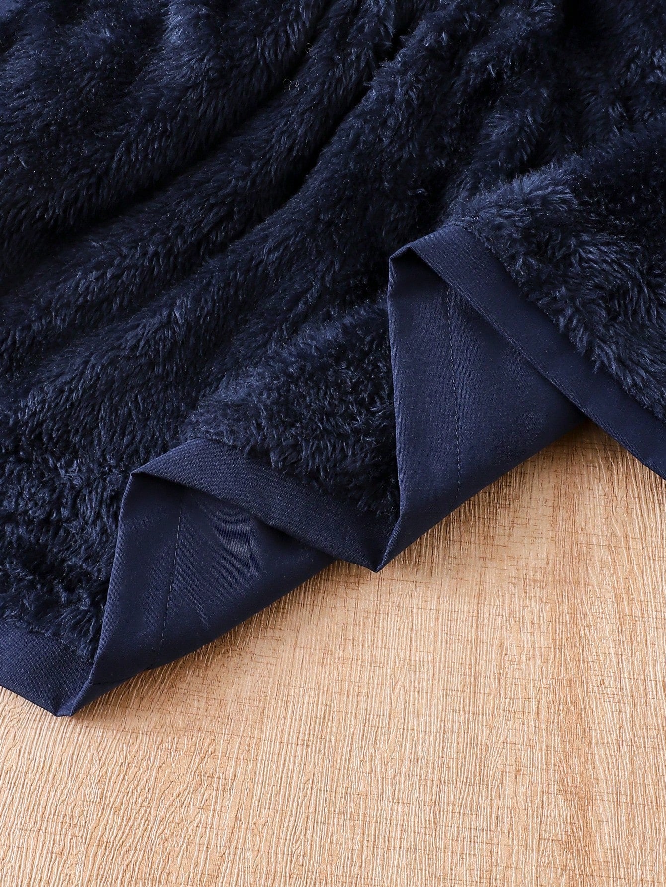 Navy Blue With Horse Embroidery Pattern, Thermal Lining, Hooded