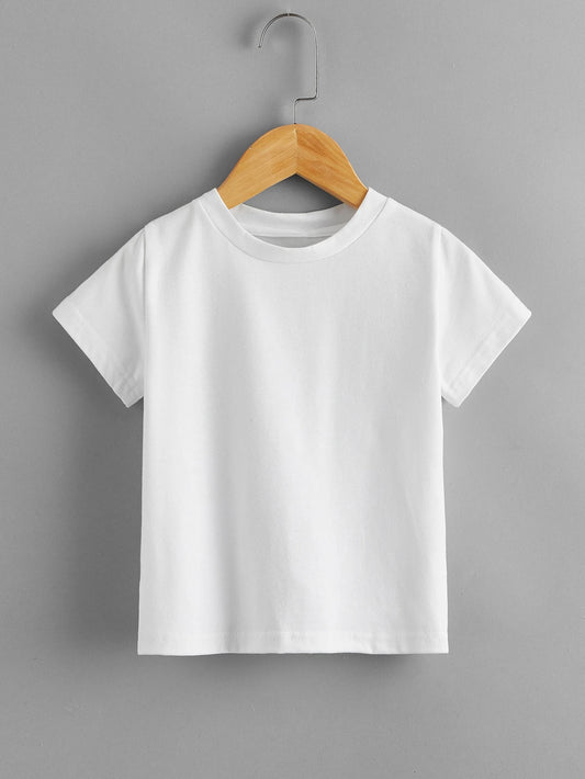 Kids Young Boy Solid Short Sleeve Tee