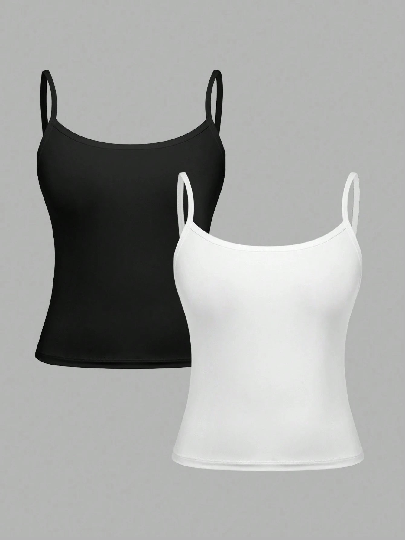 Teenage Girl Simplistic & Comfortable Skin-Friendly Camisole Bra Set Black & White
