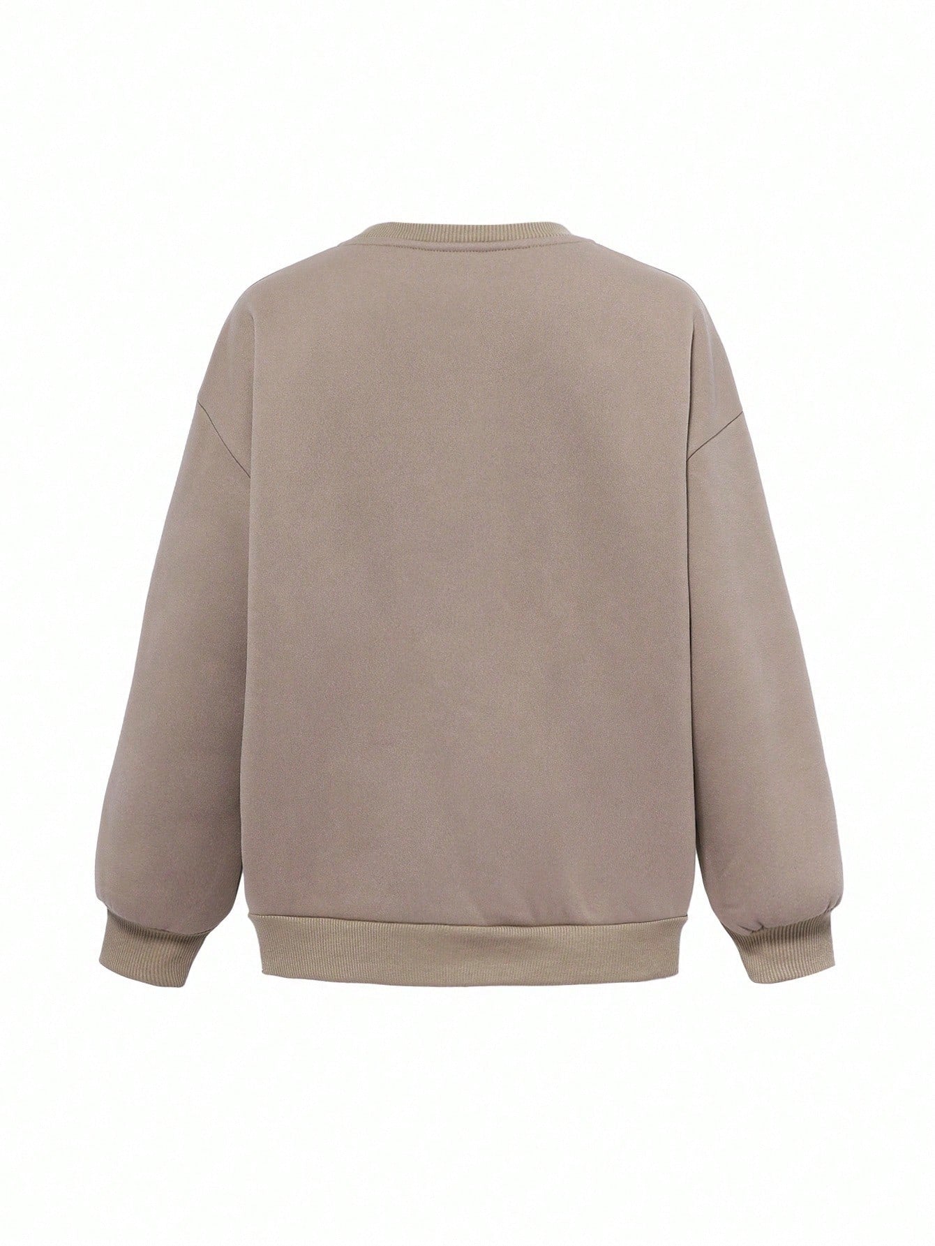 Tween Girl Loose Casual Minimalist Comfortable Crew Neck Sweatshirt And Pants