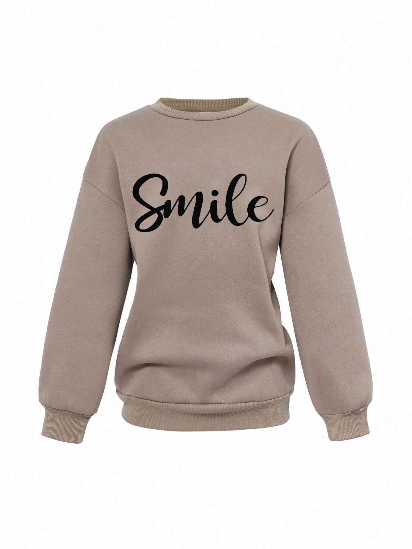 Tween Girl Loose Casual Minimalist Comfortable Crew Neck Sweatshirt And Pants