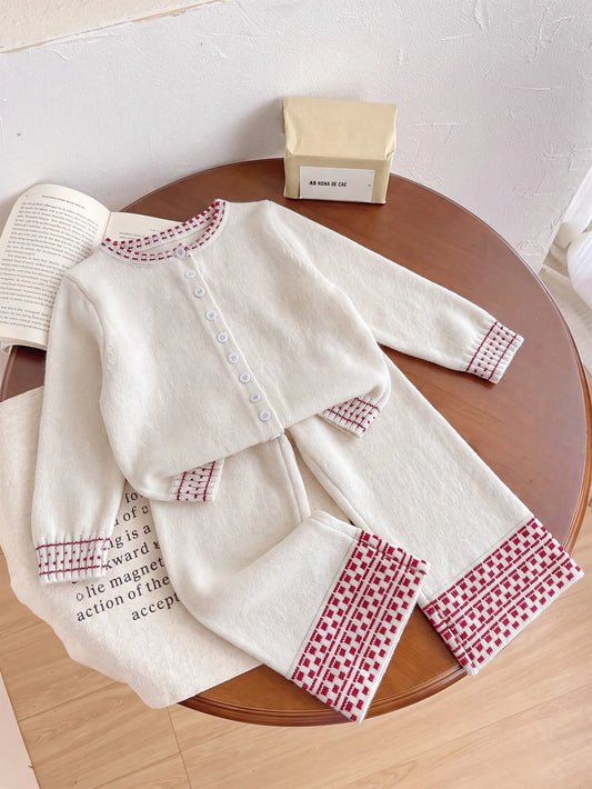 Mummy and Mee Girls Striped Sweater Set
