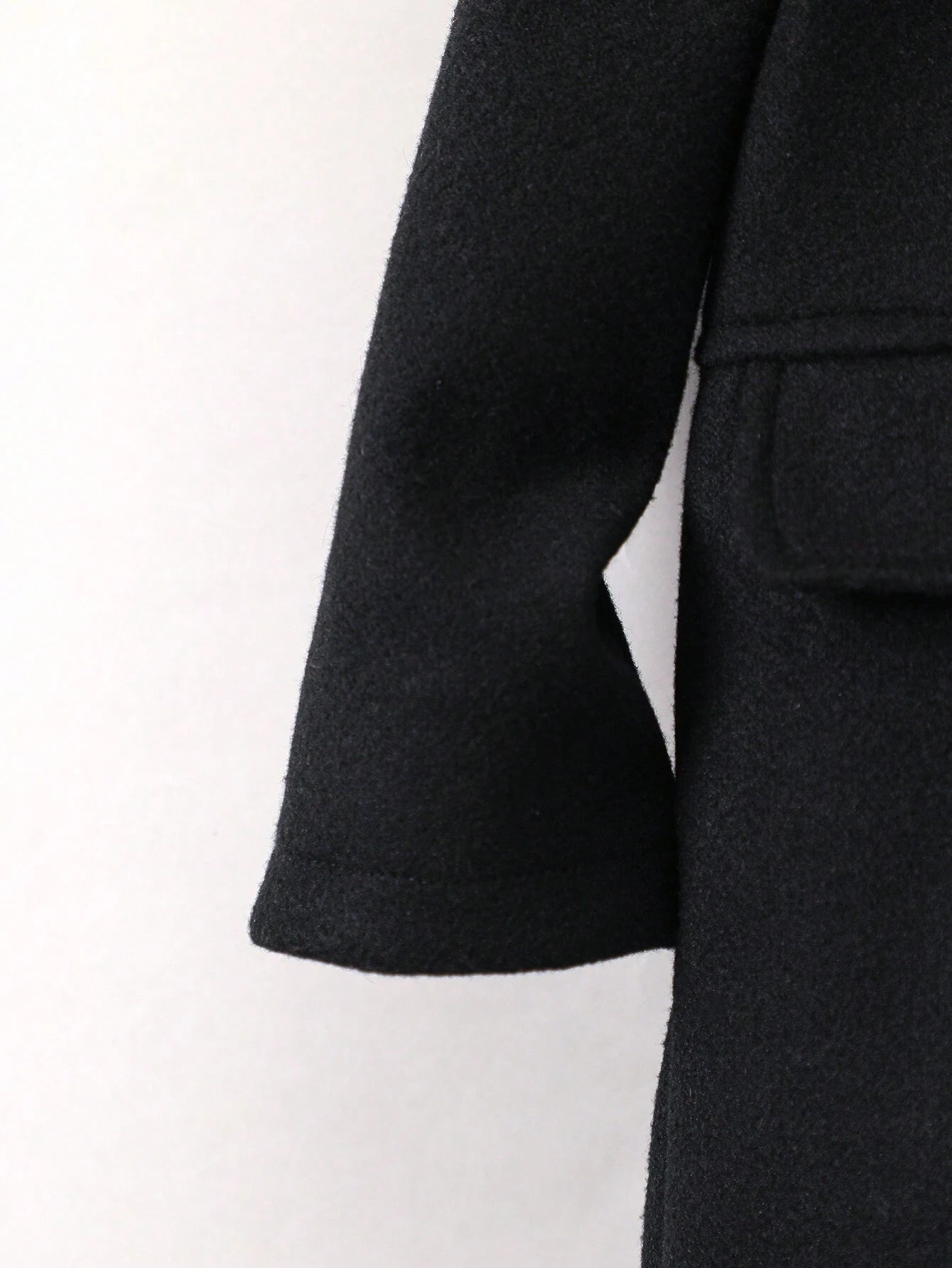 Double-Breasted Fur Collar Mid-Length Thick Knitted Coat