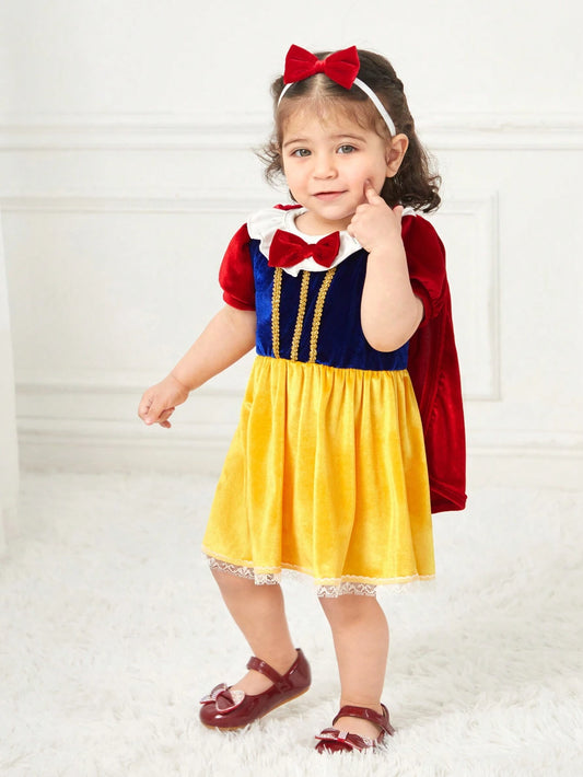 Baby Girl 3pcs Cute Princess Style Casual Playwear Dress Set Multicolor