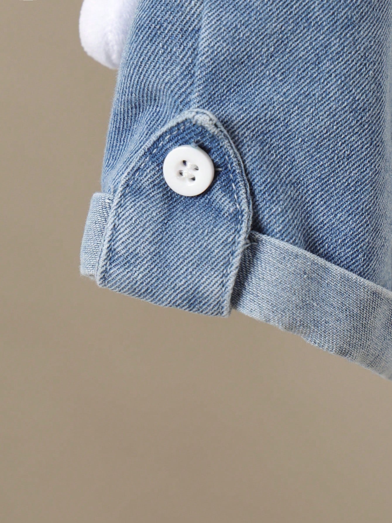 Blue Denim Strap Shorts With 3D Cartoon Duck Top