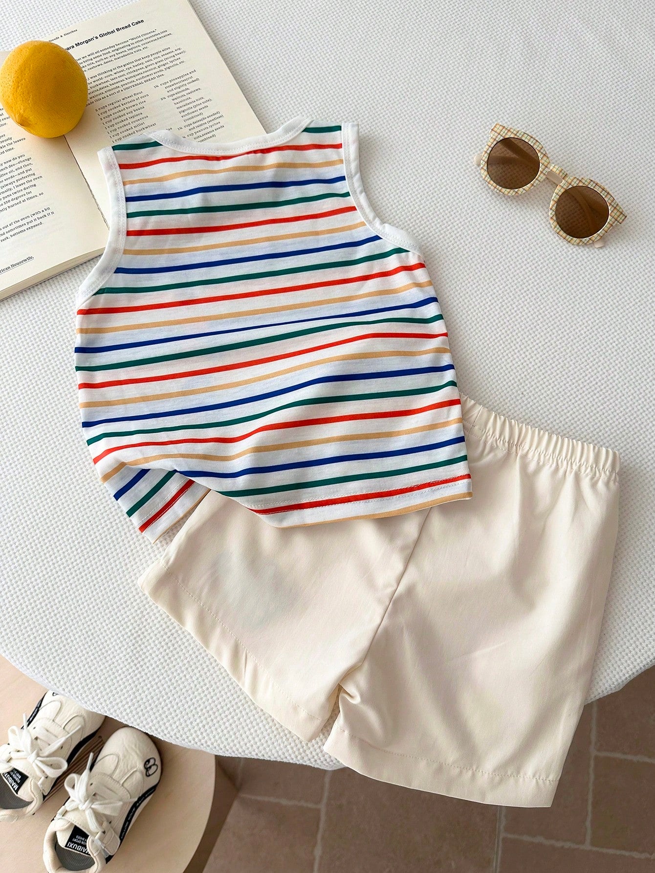 Baby Boy Striped Tank Top&Shorts Set