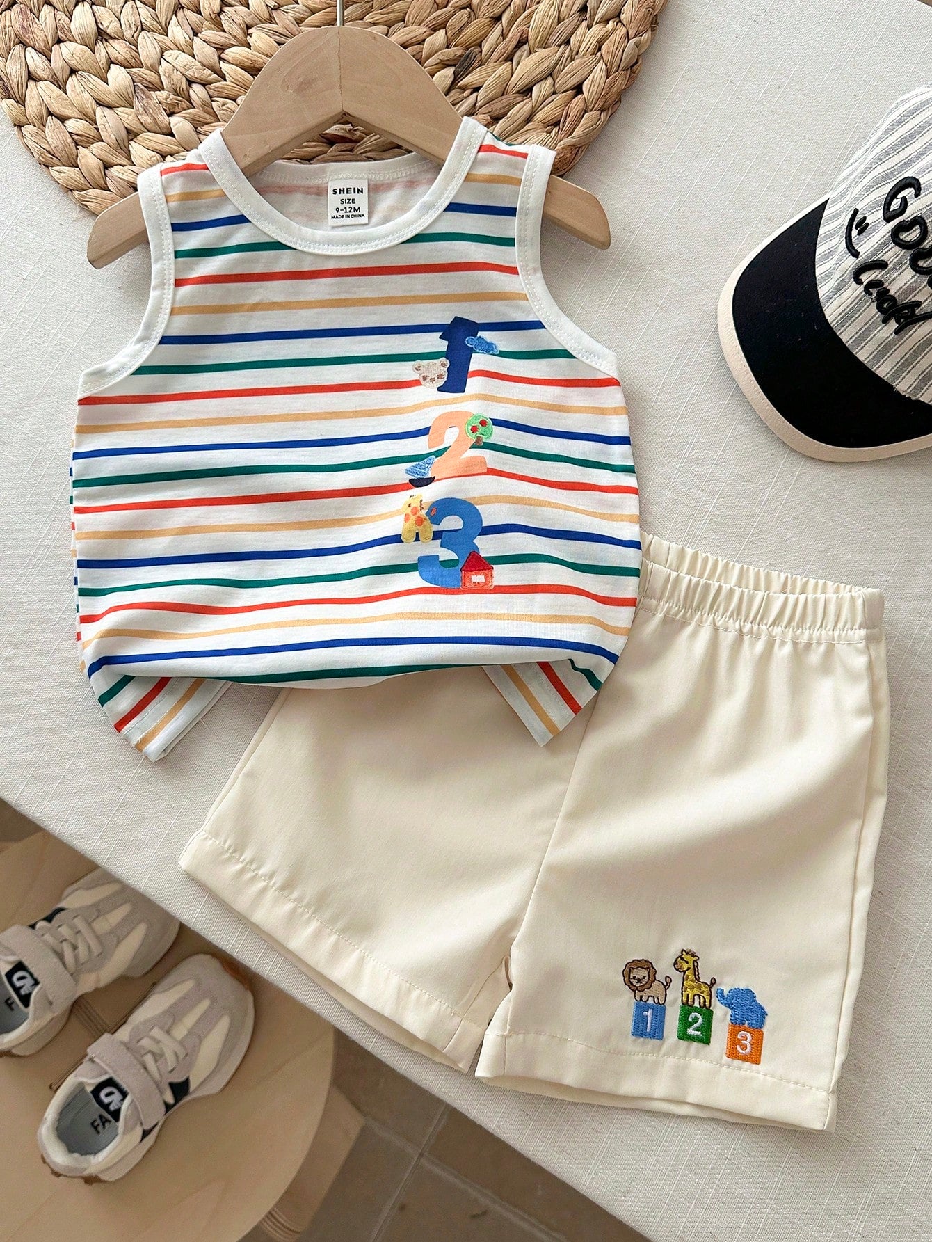 Baby Boy Striped Tank Top&Shorts Set