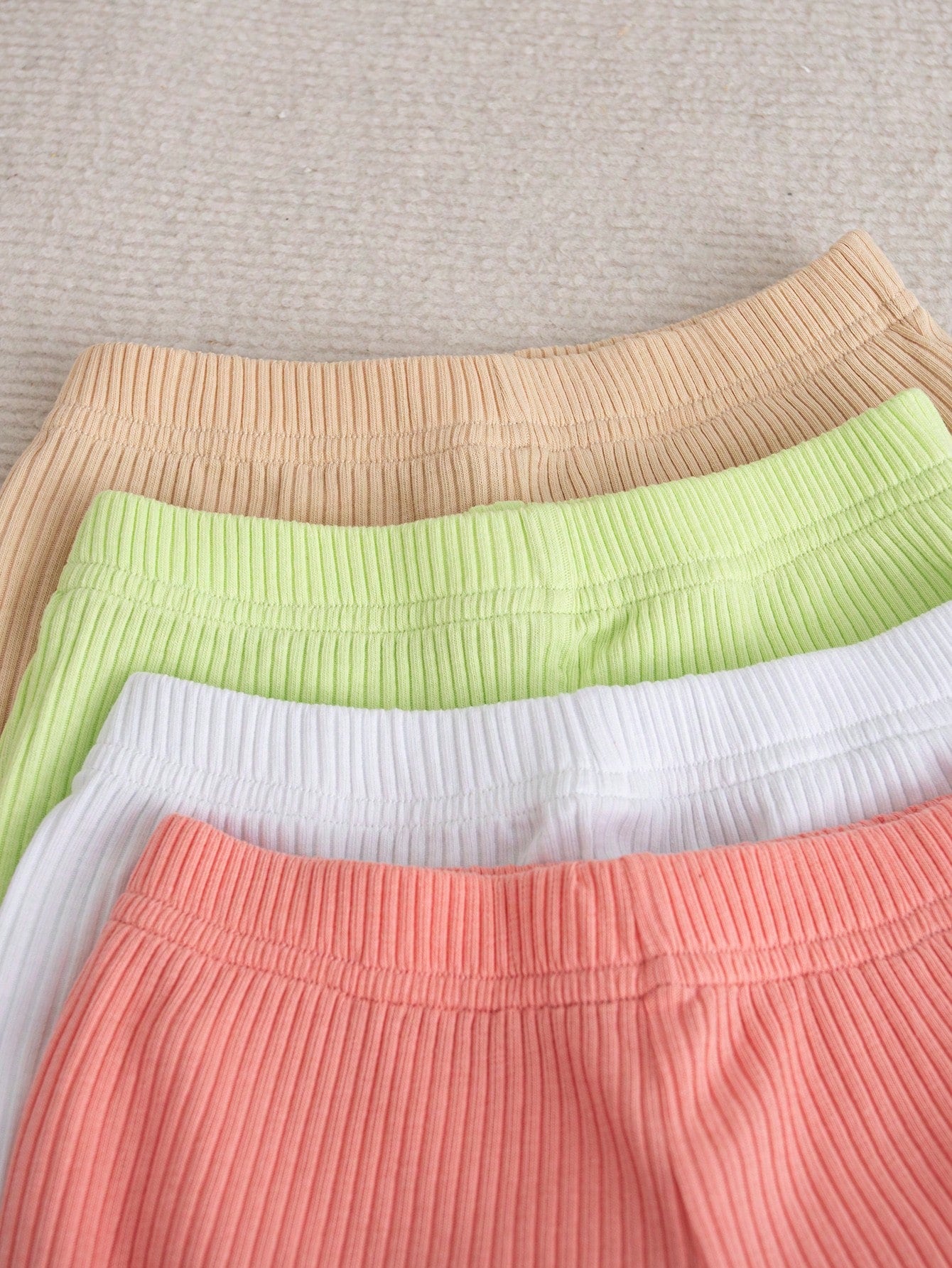 Baby Girl Rib Knit Ice Cream Tank Tops Shorts 2 Pieces Sets