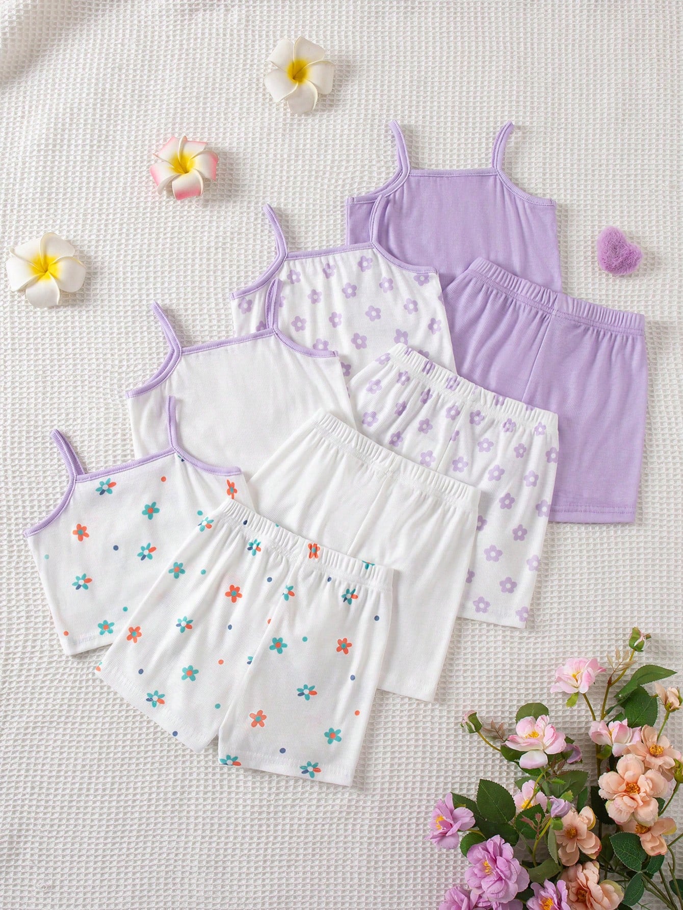 Baby Girl Newborn/Toddler Knit Tank Top And Shorts Set